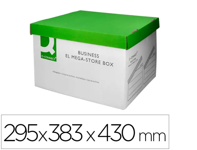 Imagen Cajon q-connect carton para 4 cajas archivo definitivo folio montaje automatico medidas interior 295x383x430mm