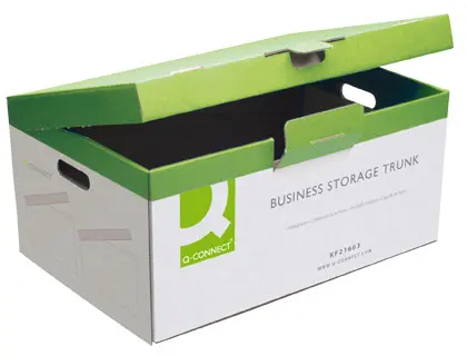 Imagen Cajon q-connect carton para 5 cajas archivo definitivo a4 lomo de 100 mm montaje manual medidas interior 374x540x245mm