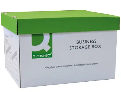 Imagen Cajon q-connect carton para 3 cajas archivo definitivo a4 lomo de 100 mm montaje manual medidas interior 327x387x250mm