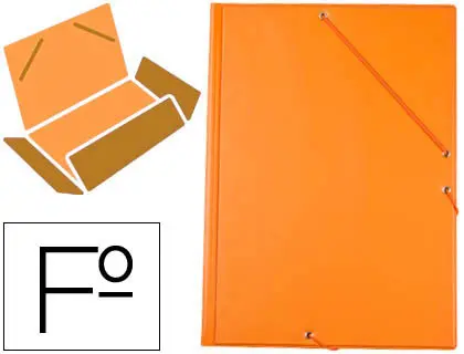 Imagen Carpeta liderpapel gomas folio 3 solapas carton forrado pvc naranja