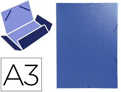 Imagen Carpeta exacompta gomas carton simil-prespan tres solapas din a3 azul