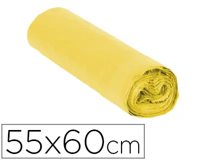 Imagen Bolsa basura domestica amarilla con autocierre 55 x 60 cm rollo de 15 bolsas