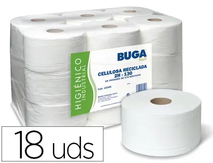 Imagen Papel higienico industrial gofrado buga reciclado 2 capas 130 m