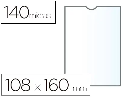 Imagen Funda portadocumento esselte plastico transparente 140 micras tamao 108x160 mm