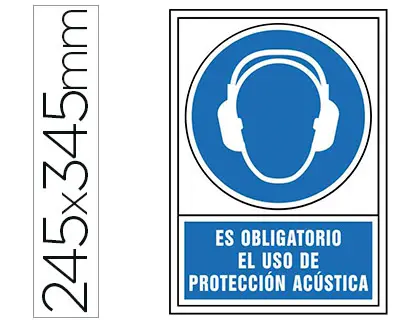 Imagen Pictograma syssa se�al de obligacion es obligatorio el uso de proteccion acustica en pvc 245x345 mm