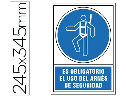 Imagen Pictograma syssa seal de obligacion es obligatorio el uso de arnes de seguridad en pvc 245x345 mm