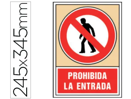 Imagen Pictograma syssa seal de prohibicion prohibida la entrada en pvc 245x345 mm