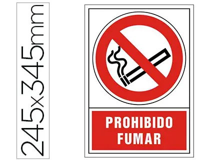 Imagen Pictograma syssa seal de prohibicion prohibido fumar en pvc 245x345 mm