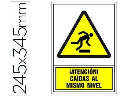 Imagen Pictograma syssa seal de advertencia atencion! caidas al mismo nivel en pvc 245x345 mm