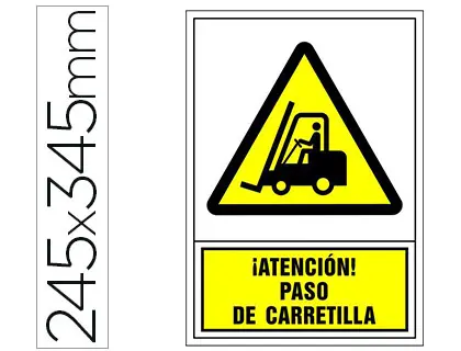 Imagen Pictograma syssa se�al de advertencia atencion! paso de carretilla en pvc 245x345 mm