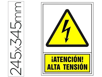 Imagen Pictograma syssa seal de advertencia atencion! alta tension en pvc 245x345 mm