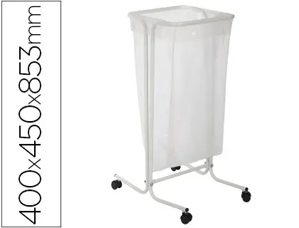 Imagen Soporte cep para bolsas de basura de 110 litros en plastico y acero con ruedas 400x450x853 mm