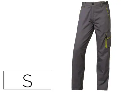 Imagen Pantalon de trabajo deltaplus cintura ajustable 5 bolsillos color gris verde talla s