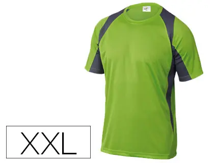 Imagen Camiseta deltaplus poliester manga corta cuello redondo tratamiento secado rapido color verde-gris talla xxl