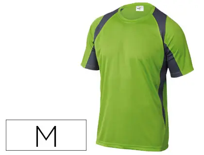 Imagen Camiseta deltaplus poliester manga corta cuello redondo tratamiento secado rapido color verde-gris talla m