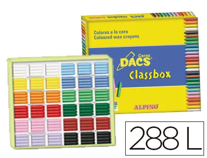 Imagen Lapices de cera dacs classbox caja de 288 unidades 12 colores surtidos