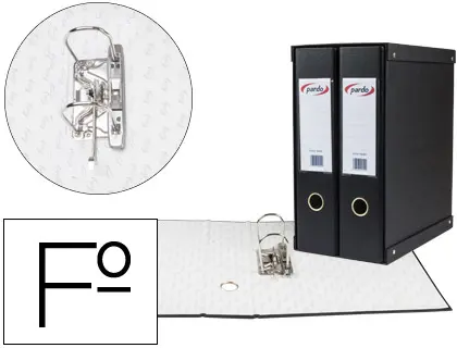 Imagen Modulo pardo 2 archivadores de palanca folio 2 anillas de 70 mm negro 350x180x300 mm