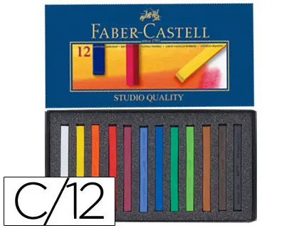 Imagen Tiza pastel faber castell estuche carton de 12 unidades colores surtidos