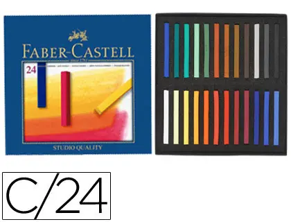 Imagen Tiza pastel faber castell estuche carton de 24 unidades colores surtidos