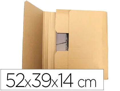 Imagen Caja para embalar q-connect libro medidas 520x390x140 mm espesor carton 3 mm