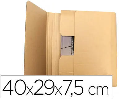 Imagen Caja para embalar q-connect libro medidas 400x290x75 mm espesor carton 3 mm