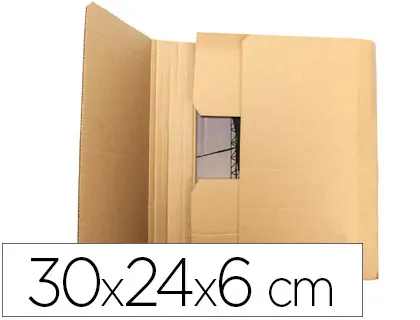 Imagen Caja para embalar q-connect libro medidas 300x240x60 mm espesor carton 3 mm