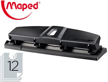 Imagen Taladrador maped essentials metal 4 taladros capacidad 12 hojas color negro