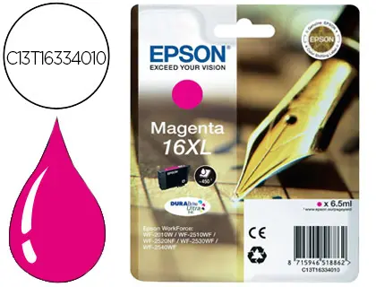 Imagen Ink-jet epson 16xl wf2010w wf2510wf wf2520nf wf2530wf wf2540wf magenta 450 pag