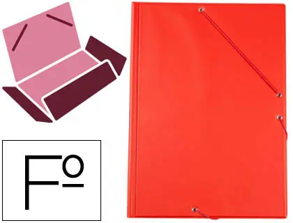 Imagen Carpeta liderpapel gomas plastico folio solapa color rojo