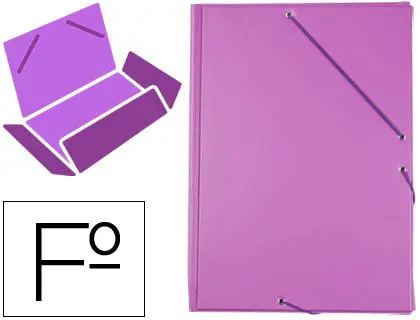 Imagen Carpeta liderpapel gomas plastico folio solapa color lila
