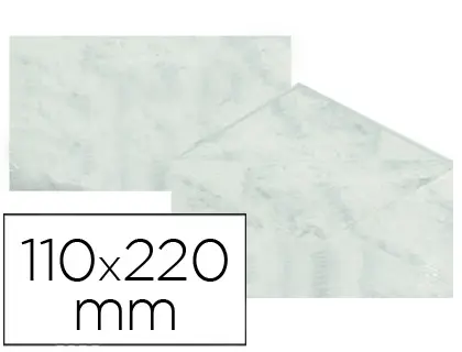 Imagen Sobre fantasia marmoleado gris 110x220 mm 90 gr paquete de 25