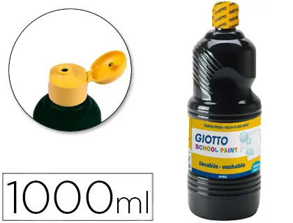 Imagen Tempera liquida giotto escolar lavable 1000 ml negra