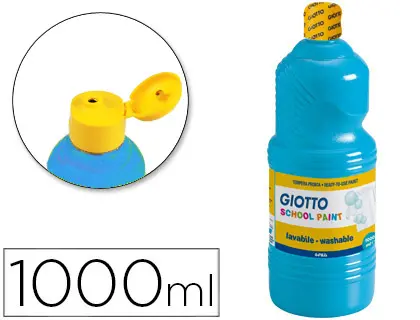 Imagen Tempera liquida giotto escolar lavable 1000 ml azul cyan