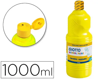 Imagen Tempera liquida giotto escolar lavable 1000 ml amarillo