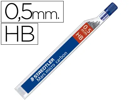 Imagen Minas staedtler mars micro grafito 0,5 mm hb tubo con 12 minas