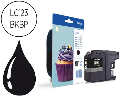 Imagen Ink-jet brother lc123bk dcp-j132w/152w/552dw/752dw mfc-j470dw/650dw/870dw negro -600 pag