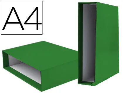 Imagen Caja archivador liderpapel de palanca carton din-a4 documenta lomo 82mm color verde