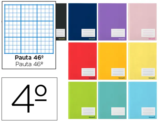 Imagen Libreta liderpapel write a5 32 hojas 60 g/m2 rayado n 46 colores surtidos