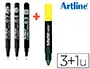 Imagen Rotulador artline comic pen calibrado micrometrico negro bolsa de 3 uds 0,2 0,4 0,8 + fluorescente 660 2