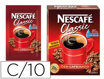 Imagen Cafe nescafe descafeinado monodosis caja de 10 sobres