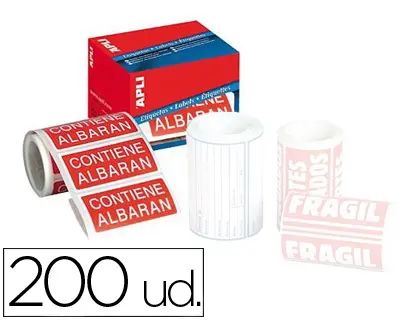Imagen Etiquetas apli contiene albaran 50x100 mm rollo con 200 unidades