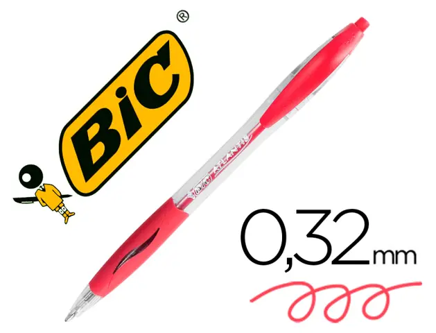 Imagen Boligrafo bic atlantis rojo retractil tinta aceite punta de 1 mm