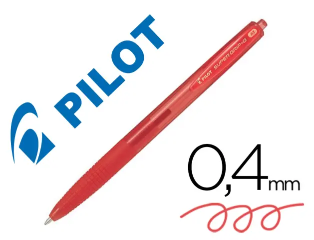 Imagen Boligrafo pilot supergrip g rojo retractil sujecion de caucho tinta base de aceite