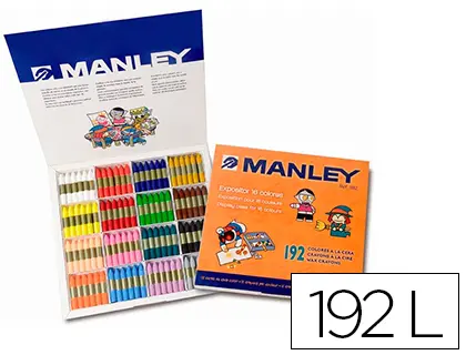 Imagen Lapices cera manley caja de 192 unidades 16 colores surtidos