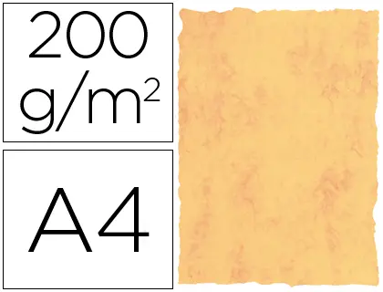 Imagen Papel pergamino din a4 200 gr color marmol amarillo paquete de 25 hojas