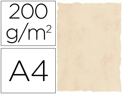 Imagen Papel pergamino din a4 200 gr color marmol beige paquete de 25 hojas