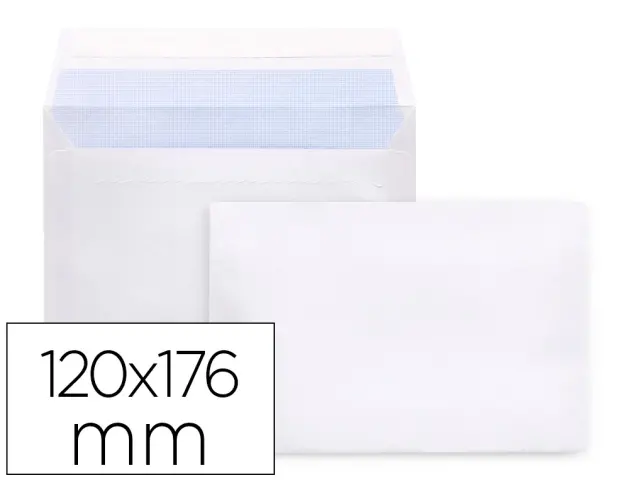 Imagen Sobre liderpapel n 9 blanco comercial normalizado 120x176 mm tira de silicona paquete de 25 unidades