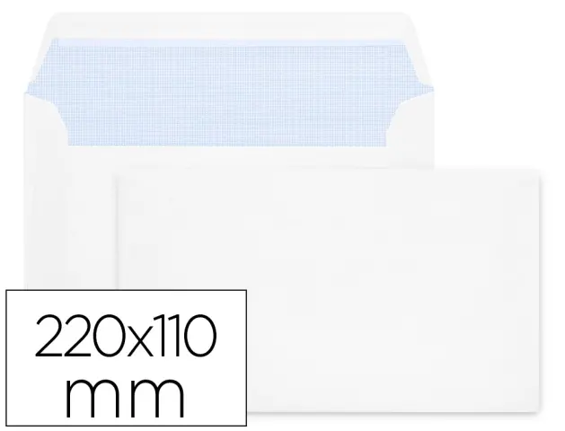 Imagen Sobre liderpapel n 2 blanco din americano 110x220 mmtira de silicona paquete de 25 unidades