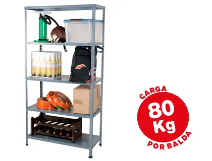 Imagen Estanteria metalica ar storage 180x90x40 cm 5 estantes 80 kg por estante color gris