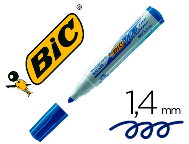 Imagen Rotulador bic velleda para pizarra azul punta redonda 1,3 mm